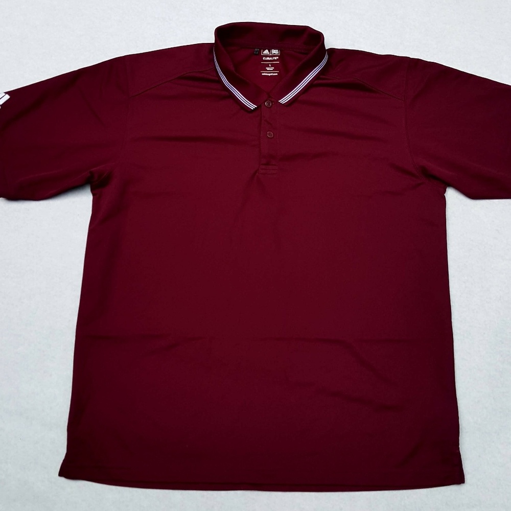 Men's Adidas Large maroon climalite golf shirt